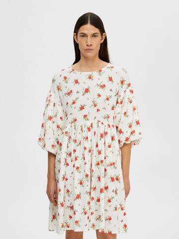 Robe 'Gela' SELECTED FEMME en blanc : devant