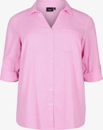 Zizzi Bluse 'VFLEX' in Pink: predná strana