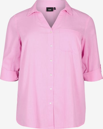 Camicia da donna 'VFLEX' di Zizzi in rosa: frontale