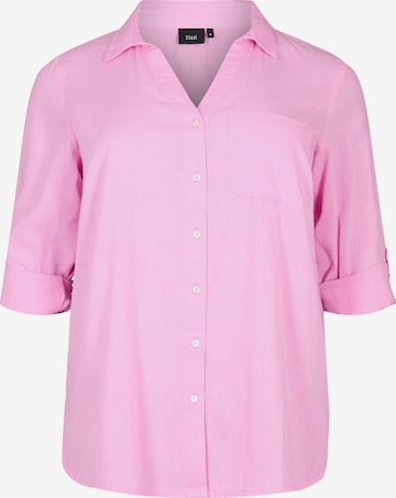 Zizzi Blouse 'VFLEX' in Roze: voorkant