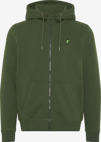 CHIEMSEE Zip-Up Hoodie in Green: front