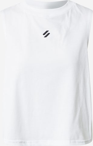 balta Superdry Sportiniai marškinėliai be rankovių: priekis
