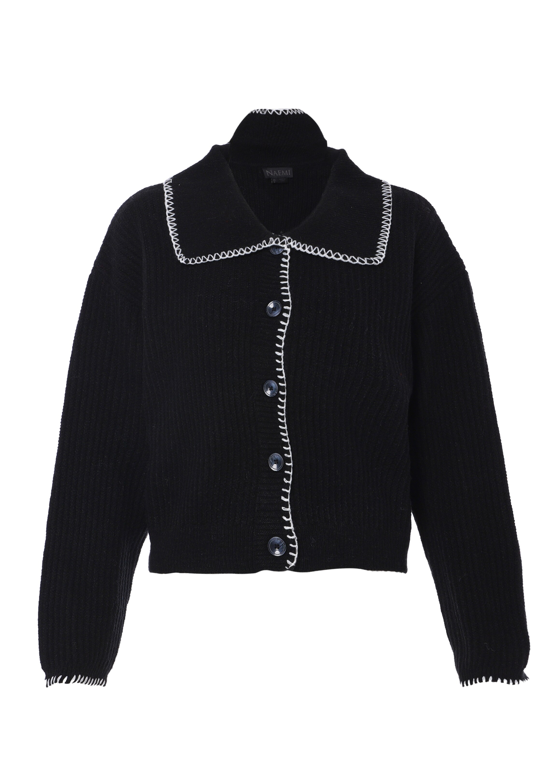 NAEMI - Casaco de malha em preto: frente