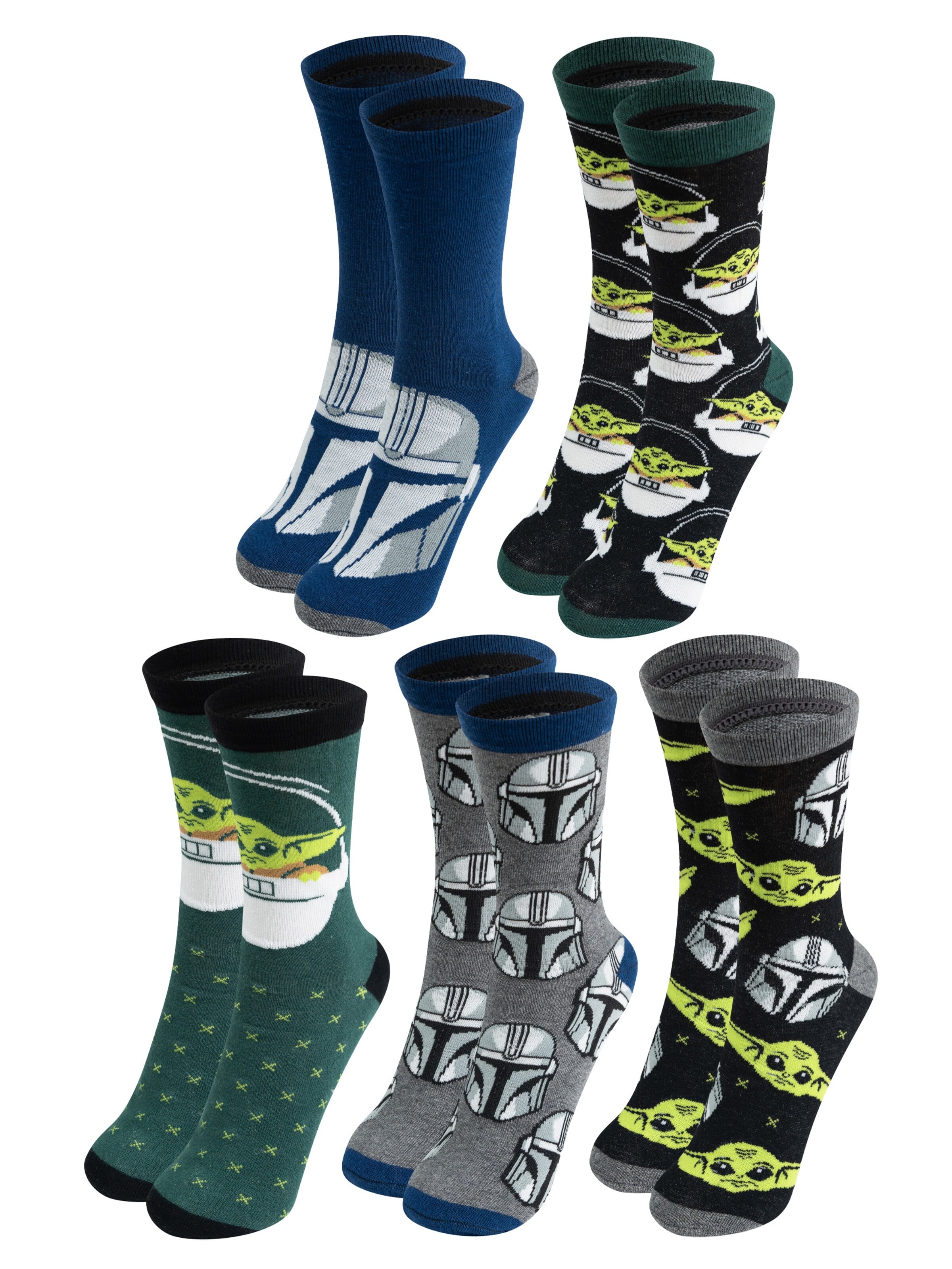 STAR WARS Socks 'Baby Yoda, Grogu, Stormtrooper' in Mixed colors: front