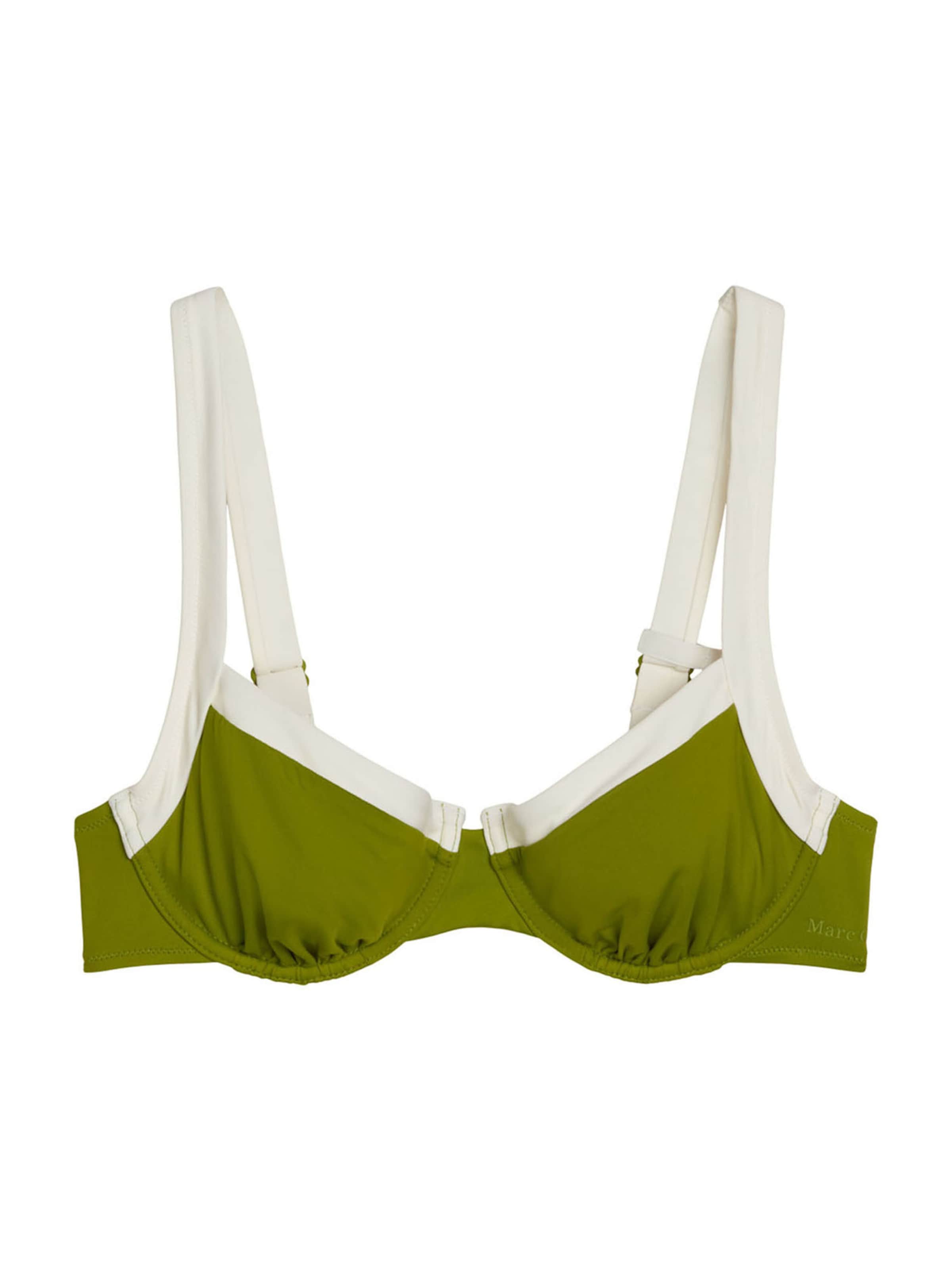 Marc O'Polo Bügel-Bikini-Top ' Contrast Binding ' in Grün: Vorderseite