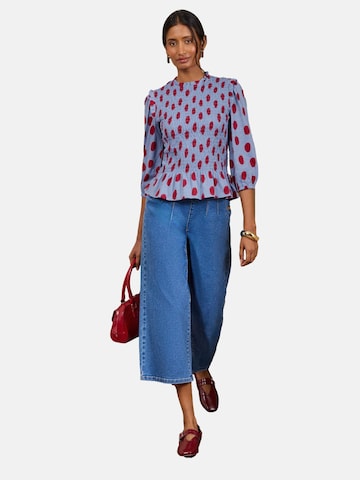 Camicia da donna di love & roses in blu: frontale