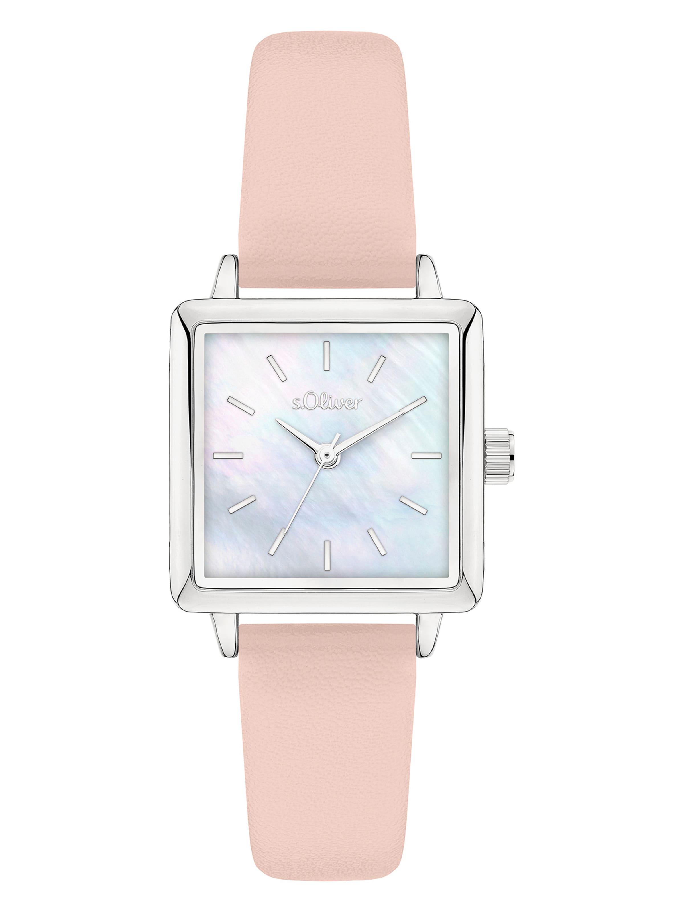 s.Oliver Analog Watch 'Square Time' in Red: front