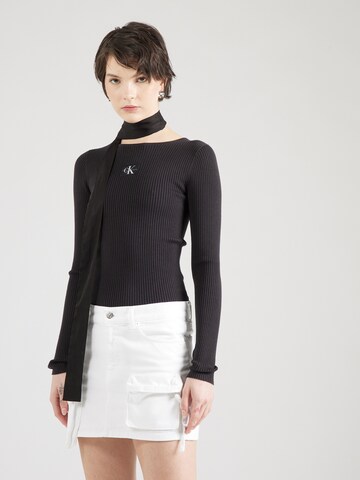 Pull-over Calvin Klein Jeans en noir : devant