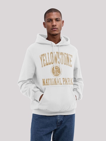 Sweat-shirt 'US National Parks Yellowstone Wyoming' F4NT4STIC en blanc : devant