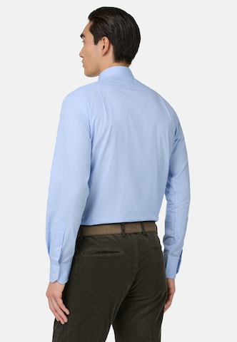 Boggi Milano Regular fit Overhemd 'Pied De Poule' in Blauw
