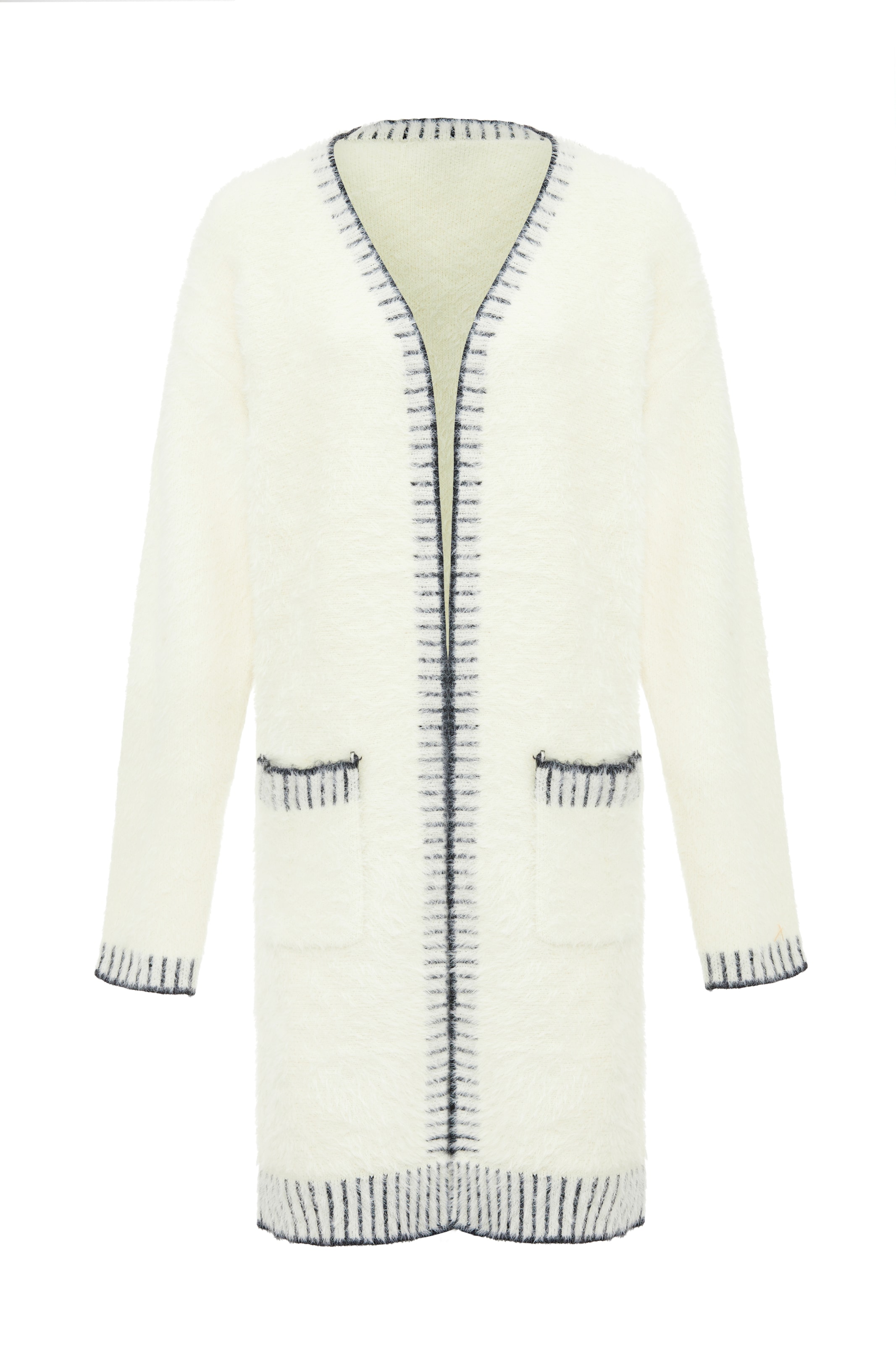 Poomi Плетена жилетка в бяло: отпред