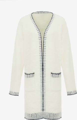 Poomi Knit Cardigan in White: front