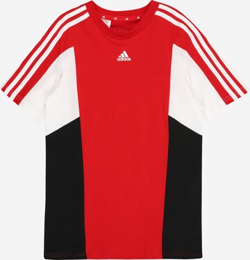ADIDAS SPORTSWEAR Funkční tričko 'Colorblock 3-Stripes  Fit' – červená: přední strana