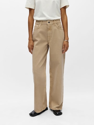 OBJECT Baggy Jeans 'OBJAggy' in Beige: front