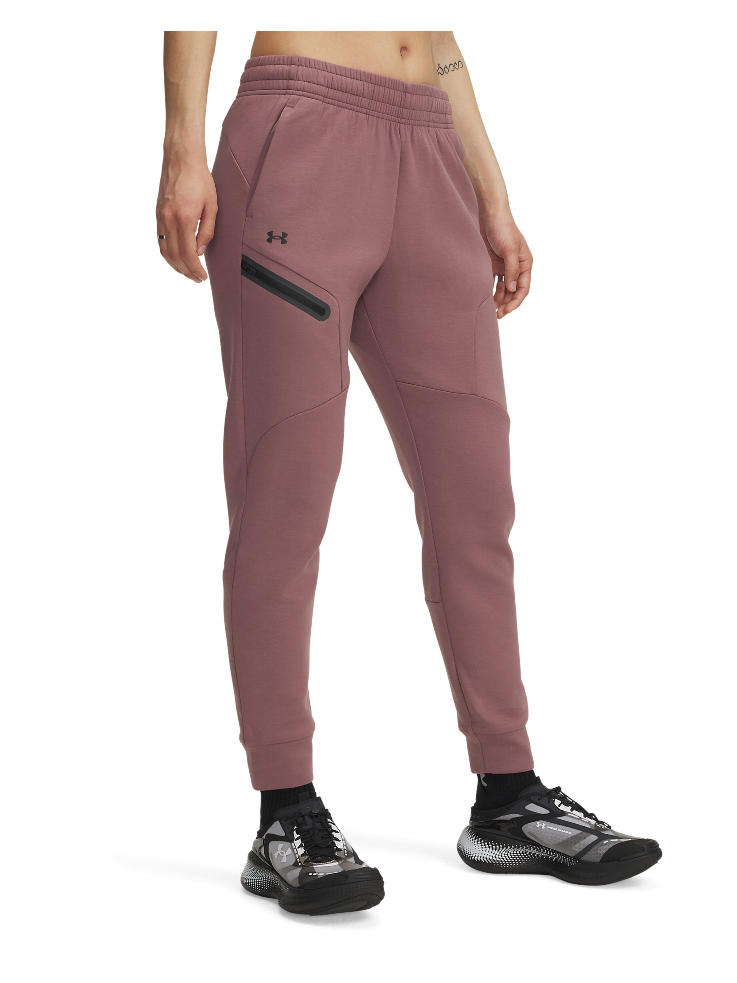 UNDER ARMOUR Tapered Sportbroek 'Unstoppable' in Bruin: voorkant