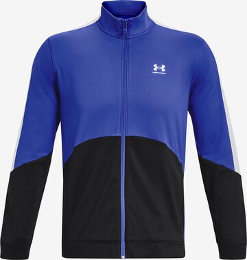 UNDER ARMOUR Athletic Zip-Up Hoodie 'Tricot Fashion' in Blue: front