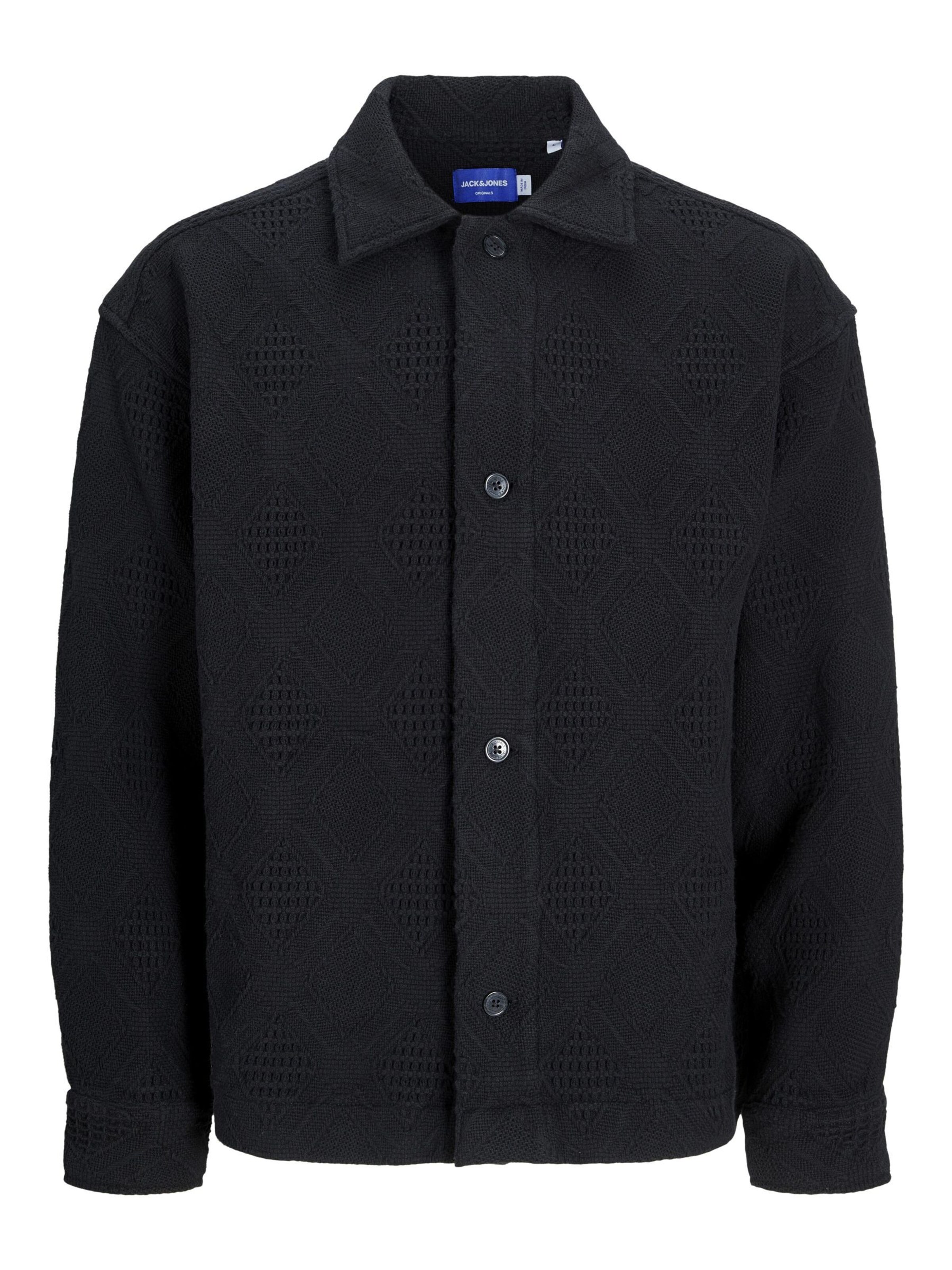 JACK & JONES Regular fit Button Up Shirt in Black: front