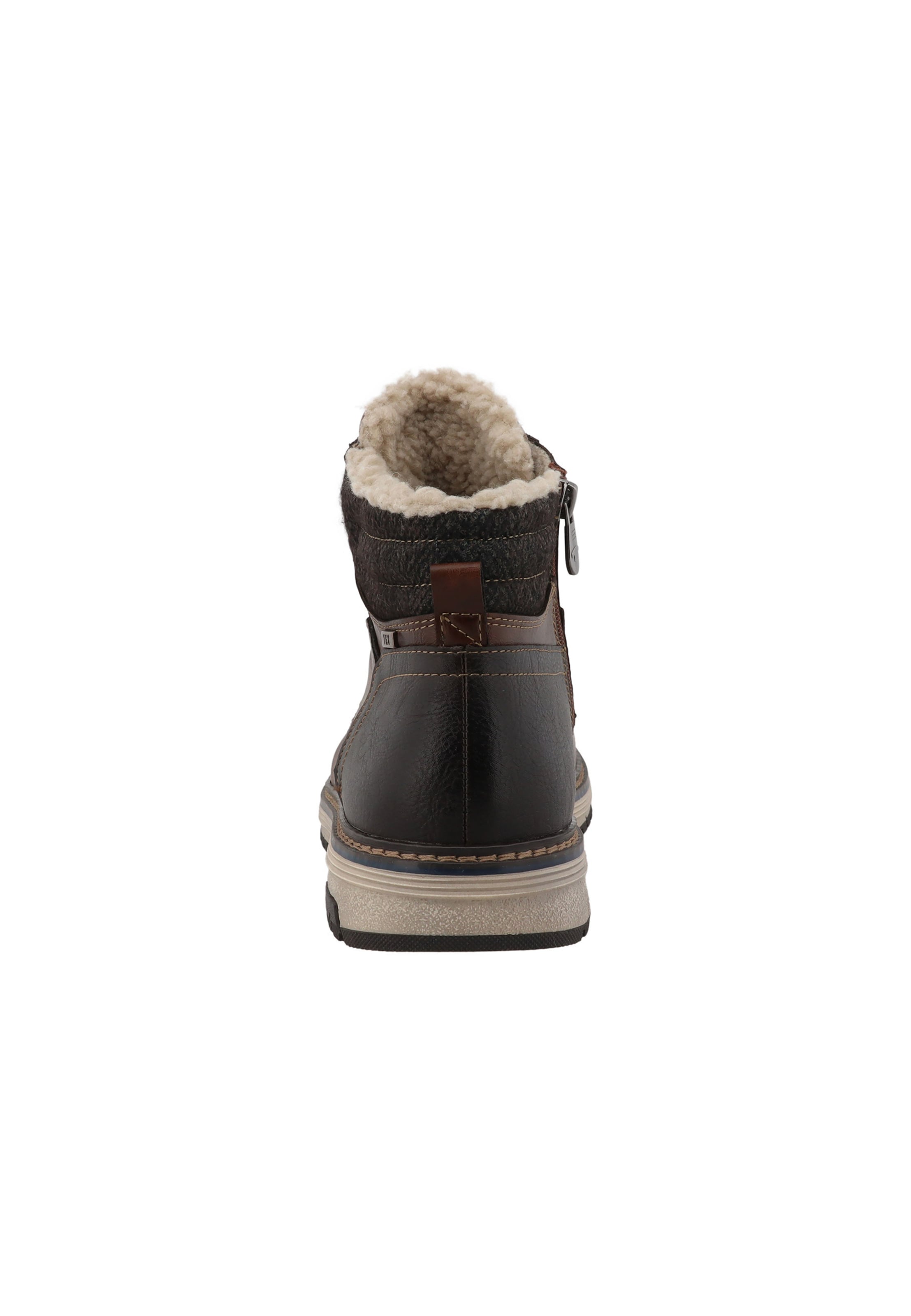 TOM TAILOR - Botas com atacadores em castanho