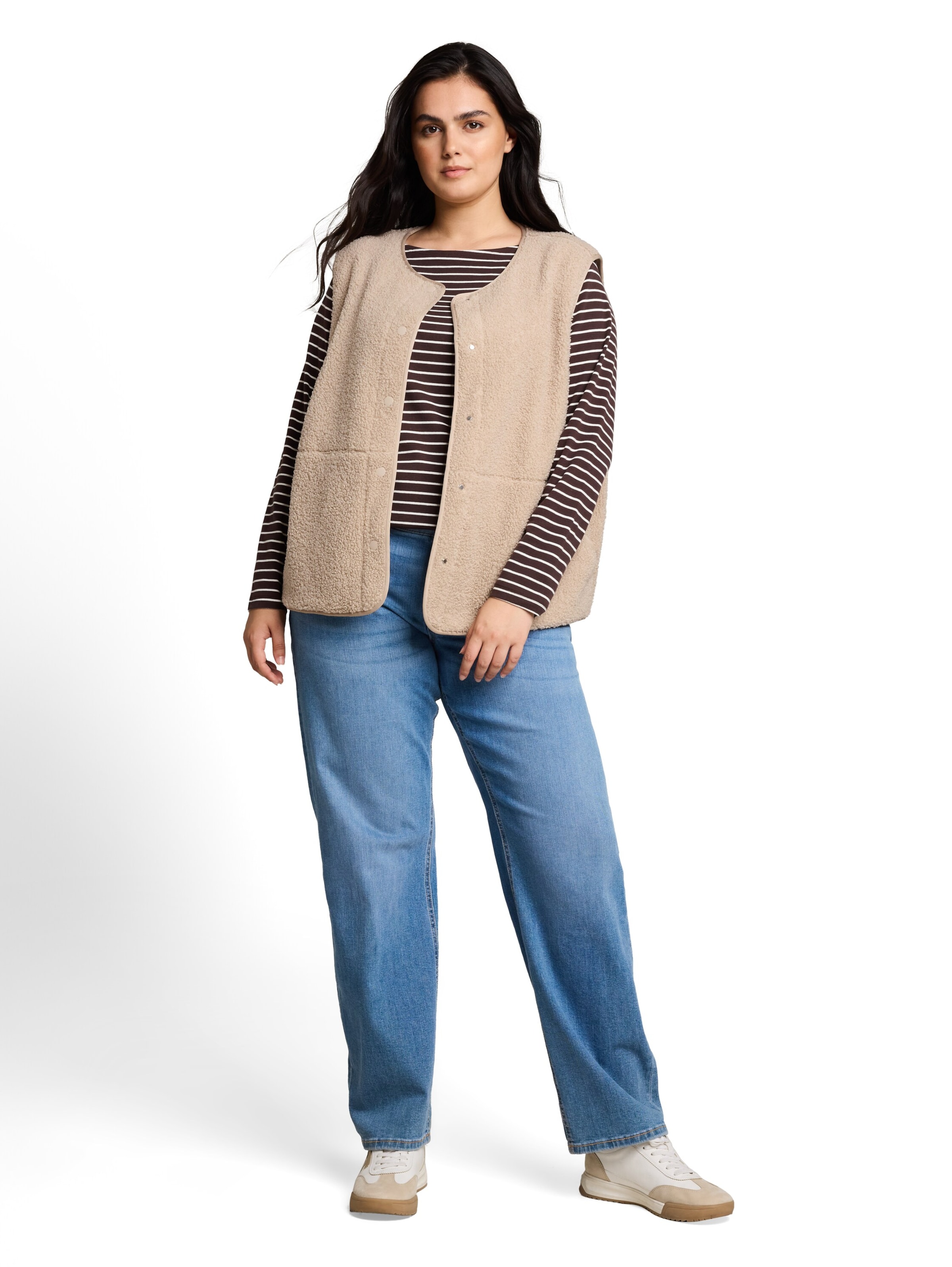 Tom Tailor Women + Vest in Beige