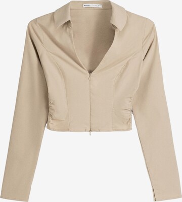 Bershka Blouse in Beige: voorkant