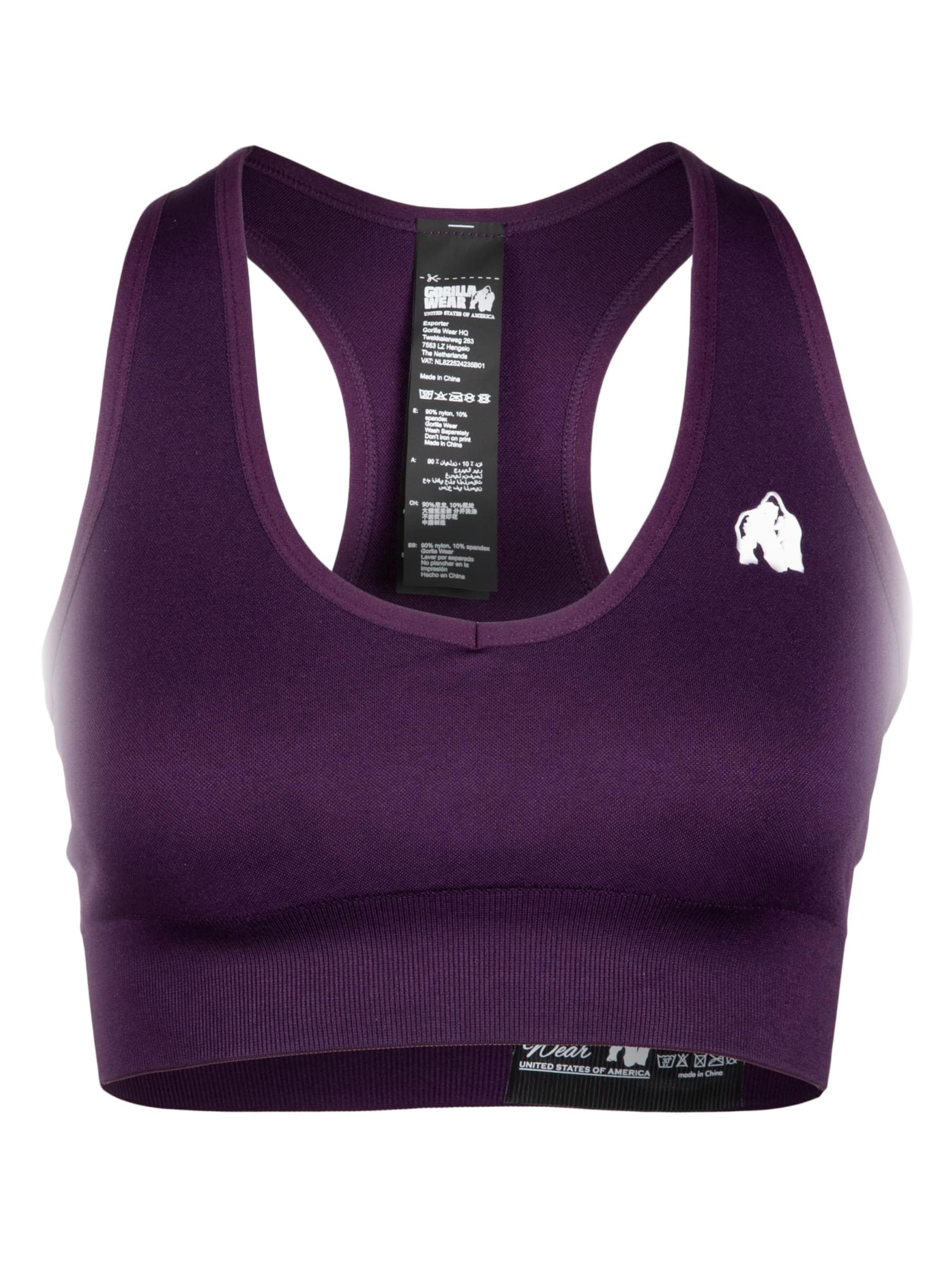 Bustino Reggiseno sportivo di Gorilla Wear in lilla: frontale