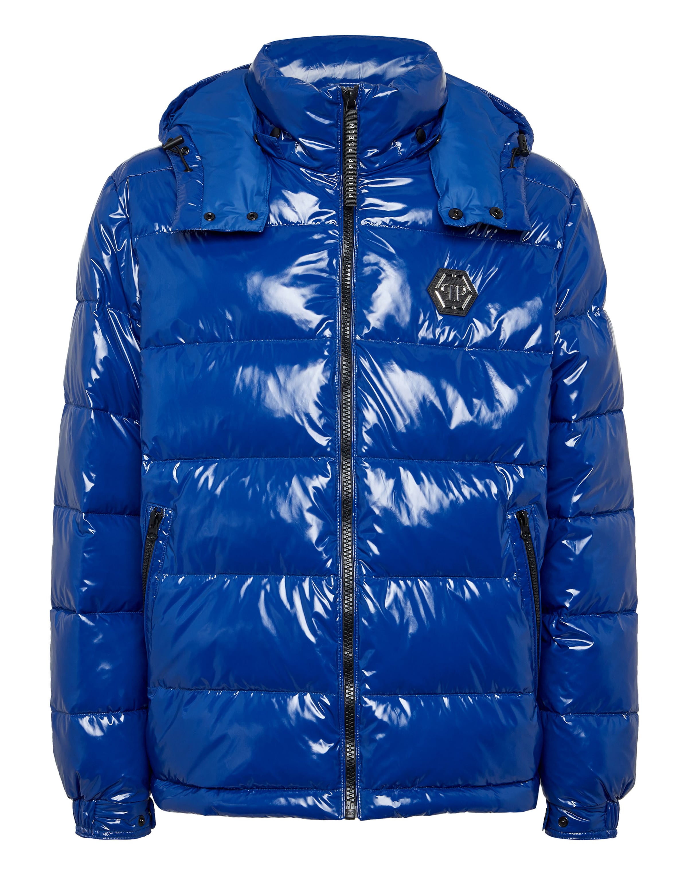 Philipp Plein Winterjas 'Hexagon' in Blauw: voorkant