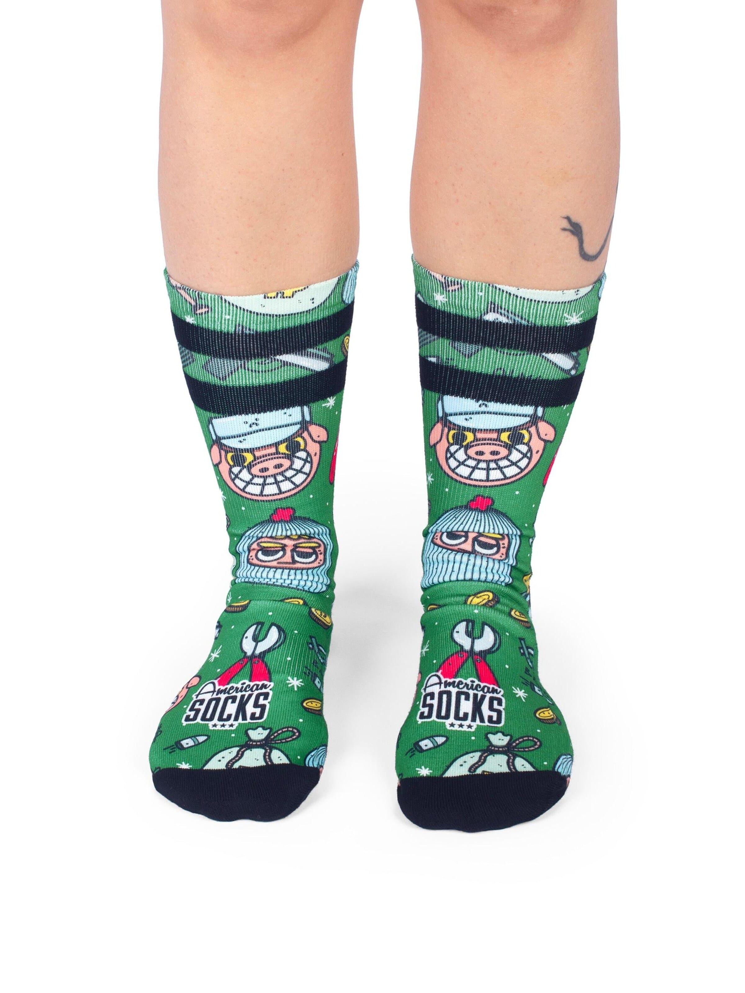 American Socks Socken 'Heist Havoc - Mid High'‌‌‌‌‌‌ in Grün