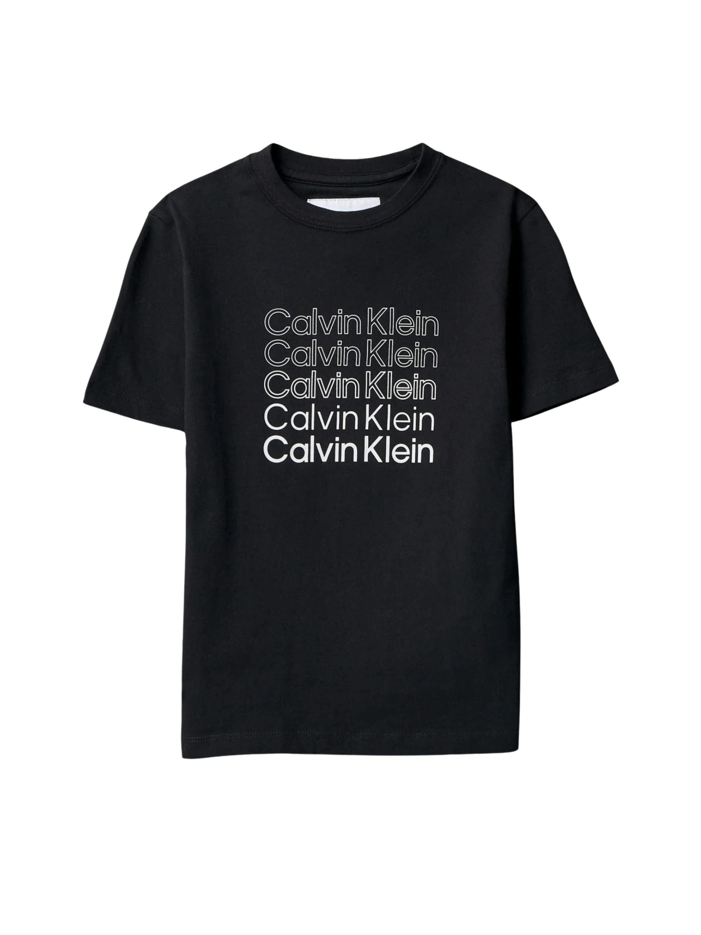 T-Shirt Calvin Klein Kids en noir : devant