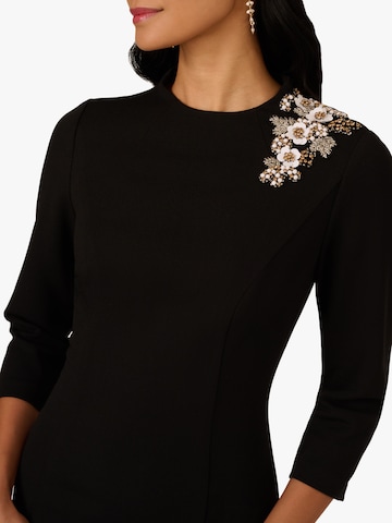 Adrianna Papell Cocktail dress '3D Floral Mockneck Short Dress' in Black