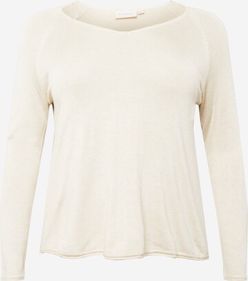 Pull-over ONLY Carmakoma en beige : devant