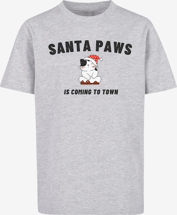 F4NT4STIC Shirt 'Santa Paws Christmas Cat' in Grau: predná strana