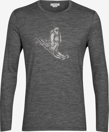 ICEBREAKER Performance Shirt 'Tech Lite II Skiing Yeti' in Grey: front
