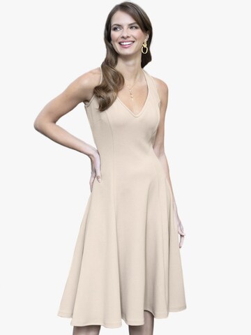 HotSquash Cocktail Dress in Beige: front
