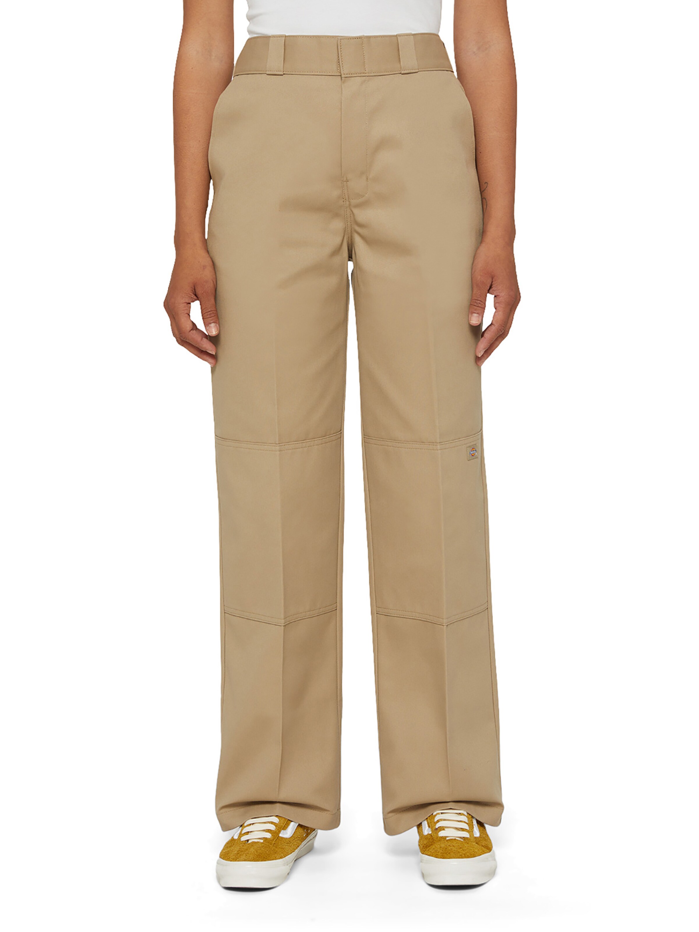 DICKIES Wide leg Trousers with creases in Beige: front