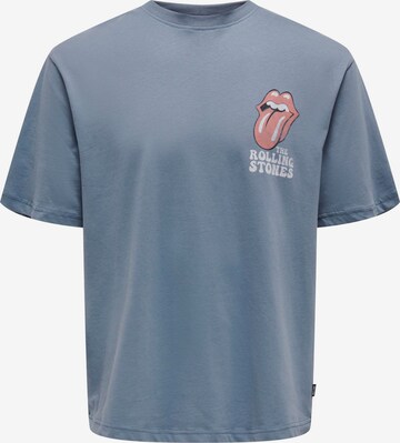 Only & Sons - Camiseta 'ROLLING STONES' en azul: frente