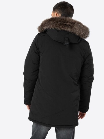 Superdry Rovný strih Zimná parka 'Everest' - Čierna