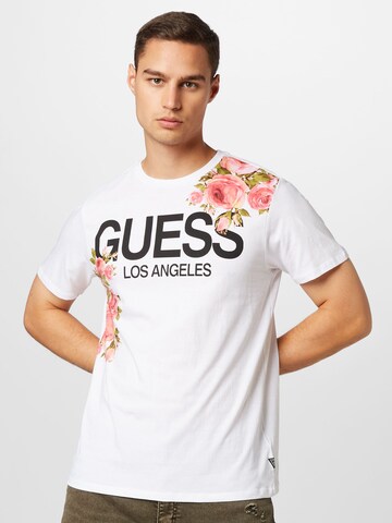 GUESS - Camiseta en blanco: frente