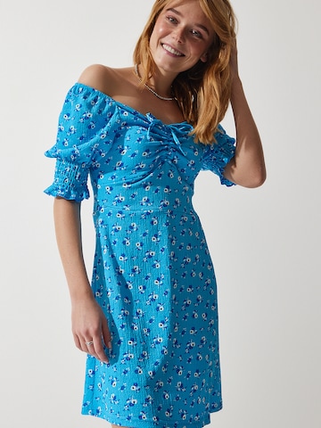 Happiness İstanbul Letné šaty - Modrá: predná strana