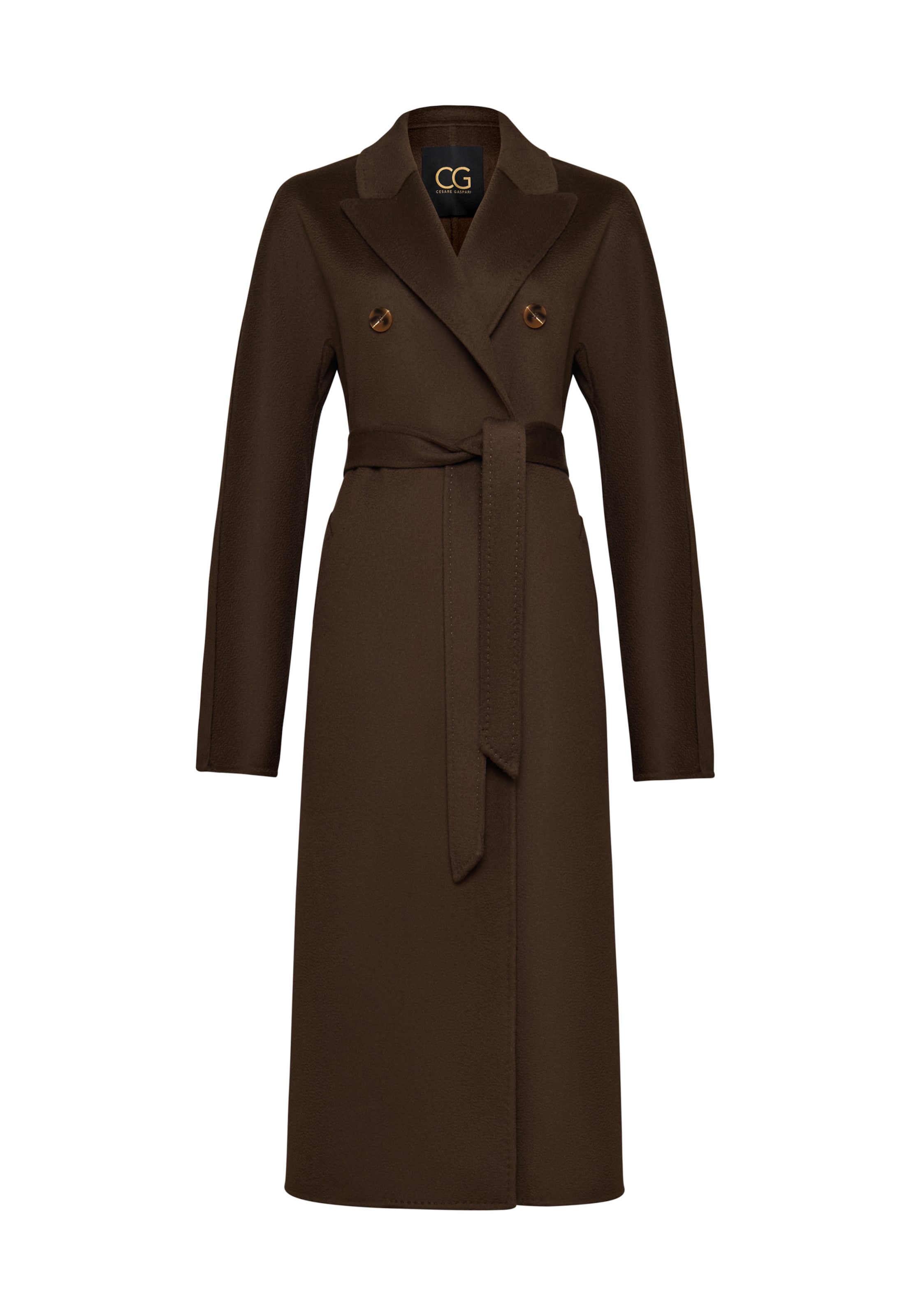 CESARE GASPARI Between-seasons coat in Brown: front