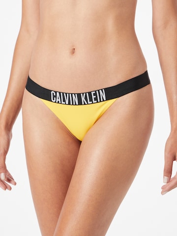 Calvin Klein Swimwear Bikini Bottoms in Yellow: front