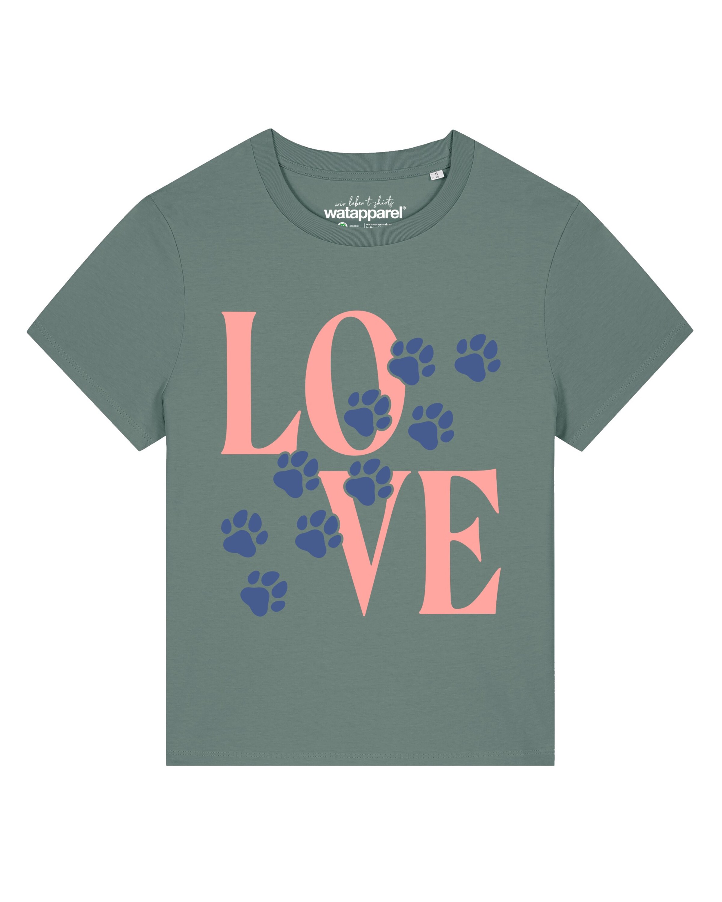 T-shirt 'Pfotenliebe' Watapparel en vert : devant