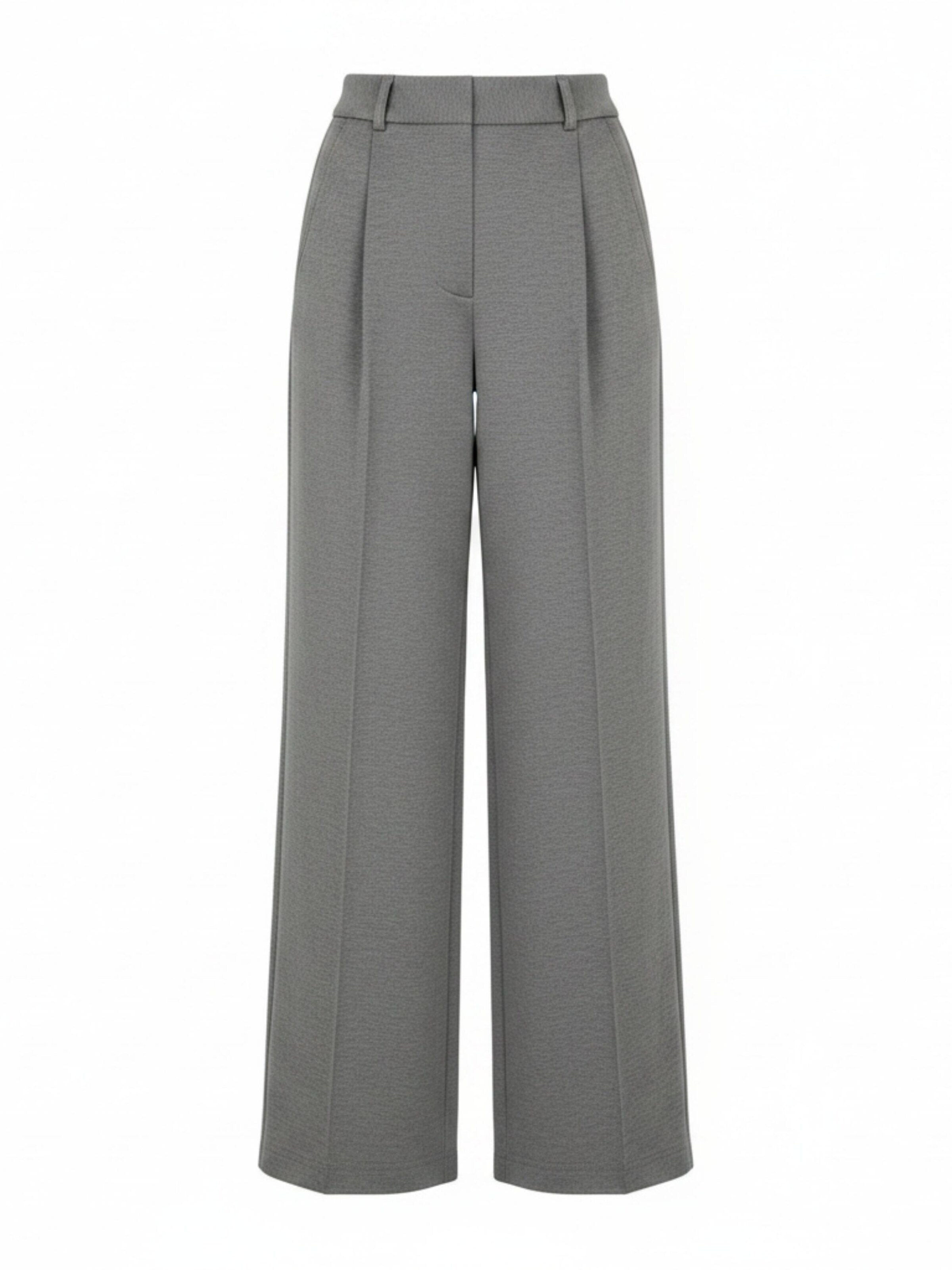 WEARABLE STORIES Wide leg Pleat-Front Pants 'Daria' in Grey: front