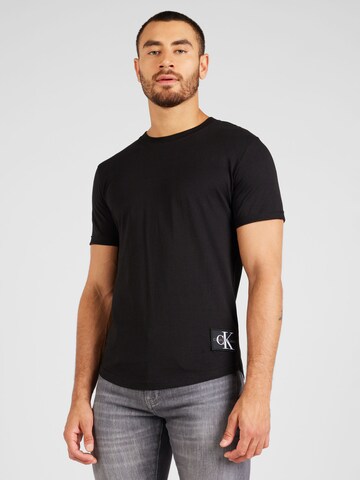 Tricou de la Calvin Klein Jeans pe negru: față