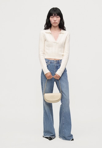 Calvin Klein - Mala de ombro em bege: frente