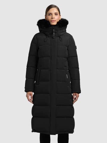 Manteau d’hiver 'Porde2' khujo en noir : devant
