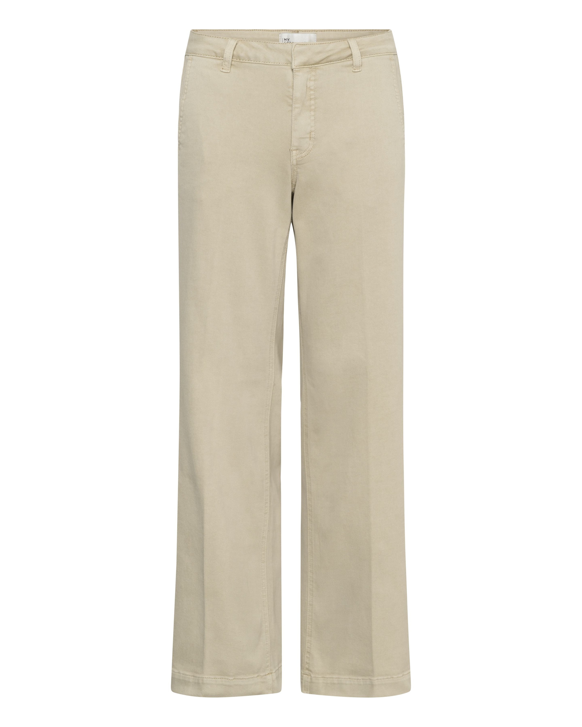 My Essential Wardrobe Wide leg Trousers with creases in Beige: front