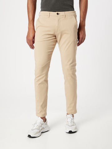 INDICODE JEANS Regular Chinohousut 'Rafle' värissä beige: edessä