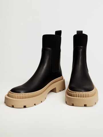 MANGO Chelsea Boots 'Nit' in Black