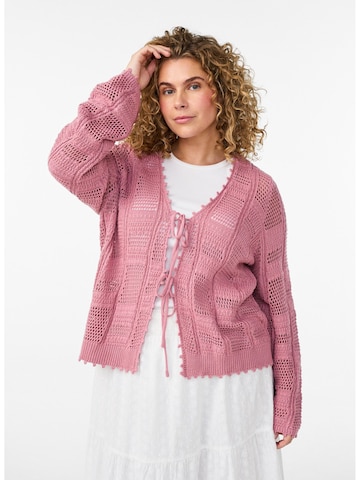 Zizzi Плетена жилетка 'MViola' в червено