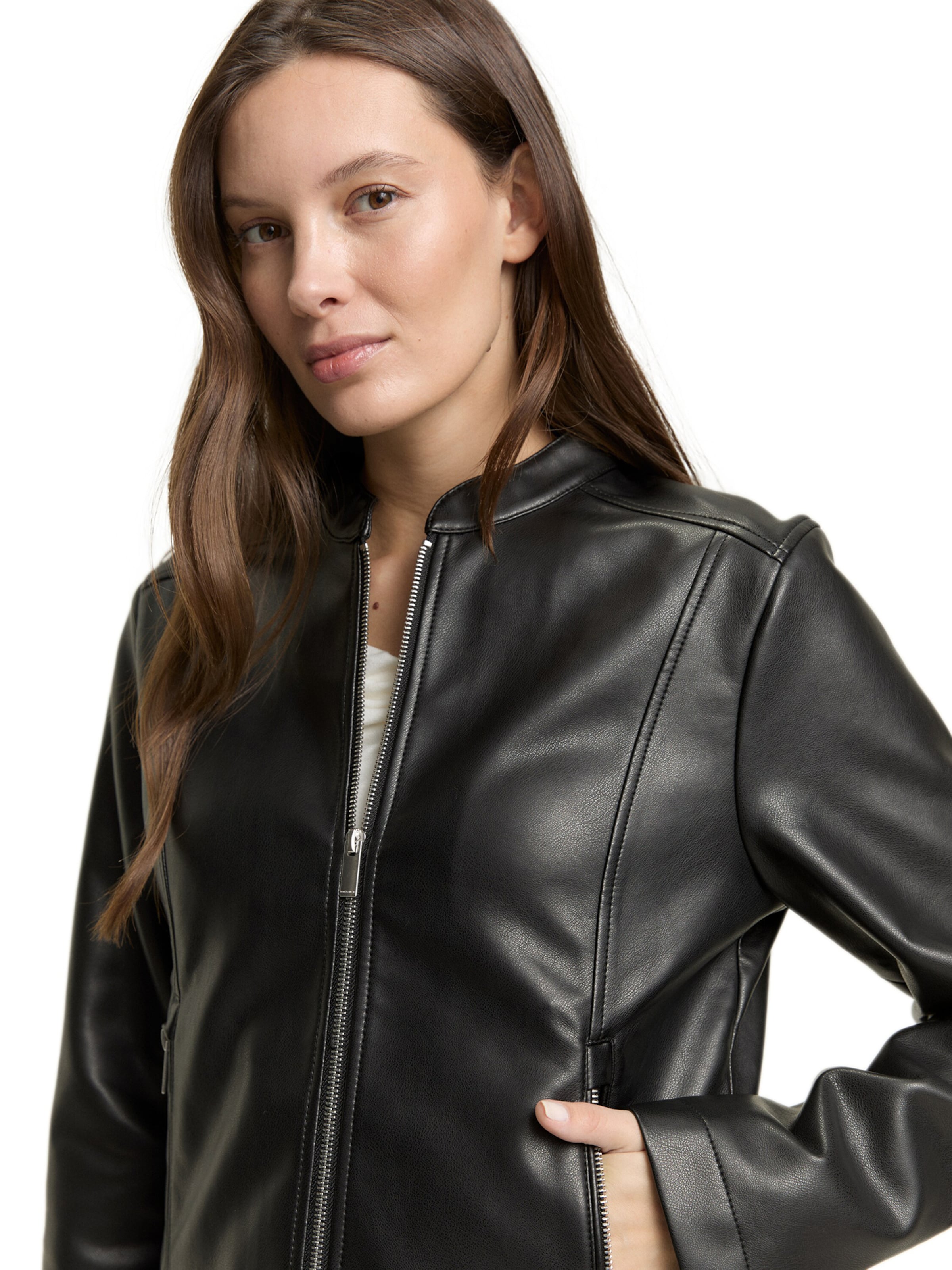 TOM TAILOR Φθινοπωρινό και ανοιξιάτικο μπουφάν σε μαύρο